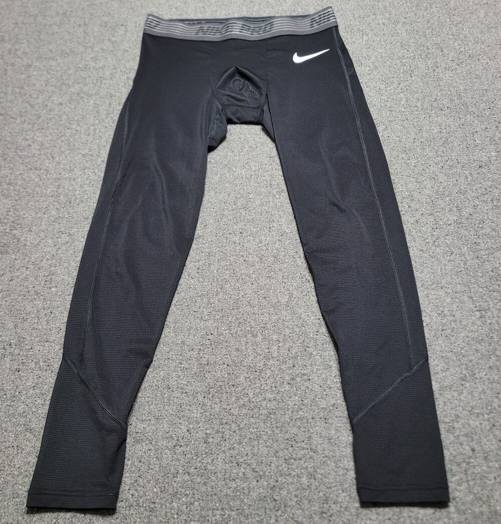 Nike Pro Pants Men Large Black Dri Fit Compression Tights Base Layer Performance